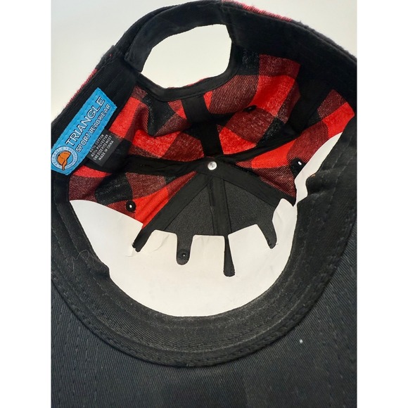 LG Lake Placid Hat Triangle Sport Headwear Black Red Buffalo Plaid Adjustable Ca - Picture 4 of 4